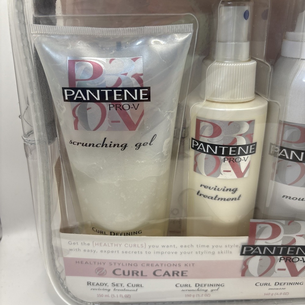 Vintage‎ 2000 Pantene Pro V Curl Care Gift Set Gel Mousse Settique Spray… NOS - Picture 2 of 8